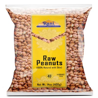 Rani Peanuts, Raw Whole With Skin (uncooked, unsalted) 14oz (400g) ~ All Natural | Vegan | Kosher | Gluten Friendly | Fresh Product of USA ~ Spanish Grade Groundnut/Red-skin