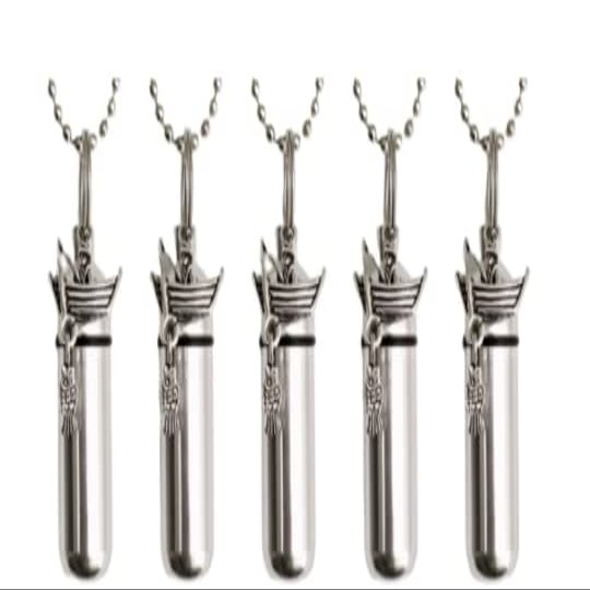 Family Set of Five Silver Fisherman in Boat Cremation URN with Engraved Hearts - Includes 5 Velvet Pouches, 5 Ball-Chain & Fill Kit