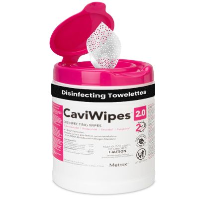 Metrex CaviWipes 2.0 Surface Disinfectant Towelettes Durable Non-Woven Disinfecting Wipes for Hard, Non-Porous Surfaces in Healthcare & Clinical Setting 160 Wipes per Canister (Pack of 1)