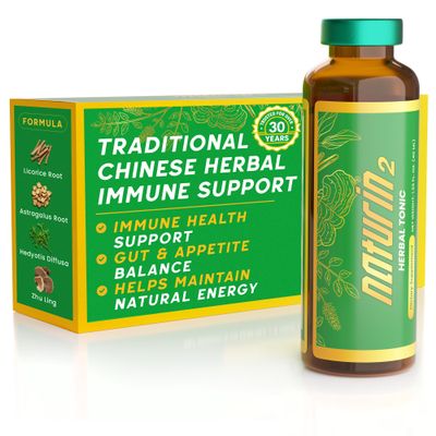 NATURIN2 Traditional Chinese Herbal Tonic for Immune Support, Digestive Balance & Natural Energy | Licorice Root Extract, Astragalus Root, Fo-Ti, Hedyotis Stem, Psyllium Seeds | 6 Vials (8ml)