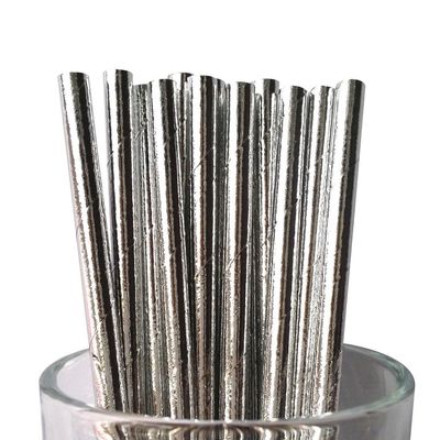 Free DHL 500 pcs Plain Silver Foil Paper Straws Bulk, Disposable Solid Color Metallic Silver Paper Drinking Straws for Holiday Party, Wedding, Baby Shower, Birthday, Christmas Pure Mason Jar Straws