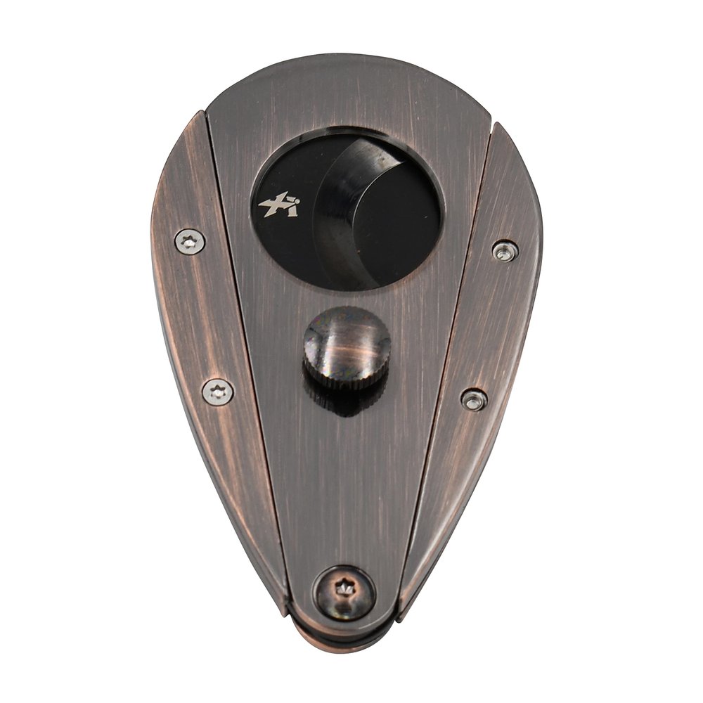 Xikar Xi3 Cigar Cutter, 54 Ring Gauge, Unique Teardrop Shape, 440 Stainless Steel With An HRC of 57, Vintage Bronze