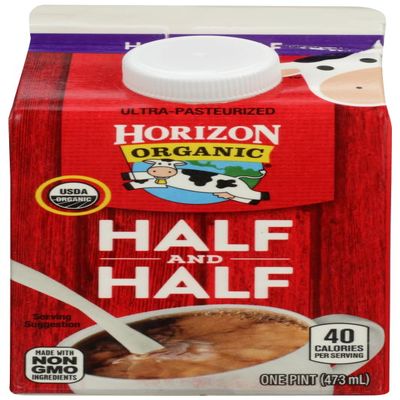 Horizon Organic Ultra Pasteurized Half and Half Milk, 16 Ounce -- 12 per case.
