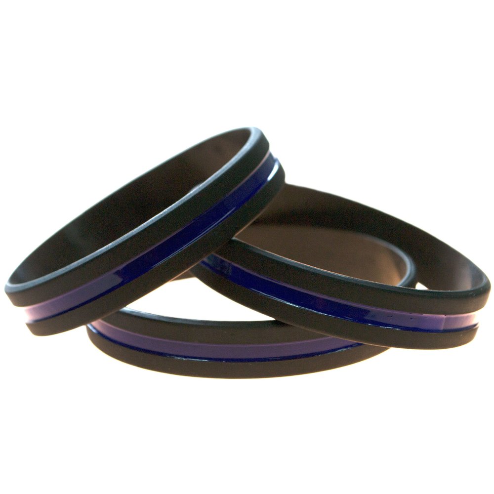 2ndAmendmentSurplus.com Thin Blue Line Wristband Silicone Bracelet 3 Pack Lives Matter