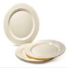 OCCASIONS 50 Ivory Plastic Plates for Wedding & Party, Heavyweight Fancy Disposable - 25 x 10.5" Dinner + 25 x 6.25" Dessert (25 Guests, Plain Ivory) view 2
