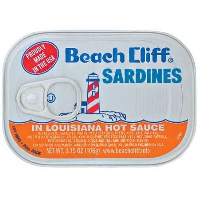 1 Can of Beach Cliff Sardines in Louisiana Hot Sauce 3.75oz