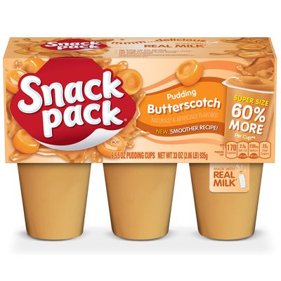 Snack Pack Super Size Butterscotch Flavored Pudding Cups, 5.5 oz., 6-Count (Pack of 8)