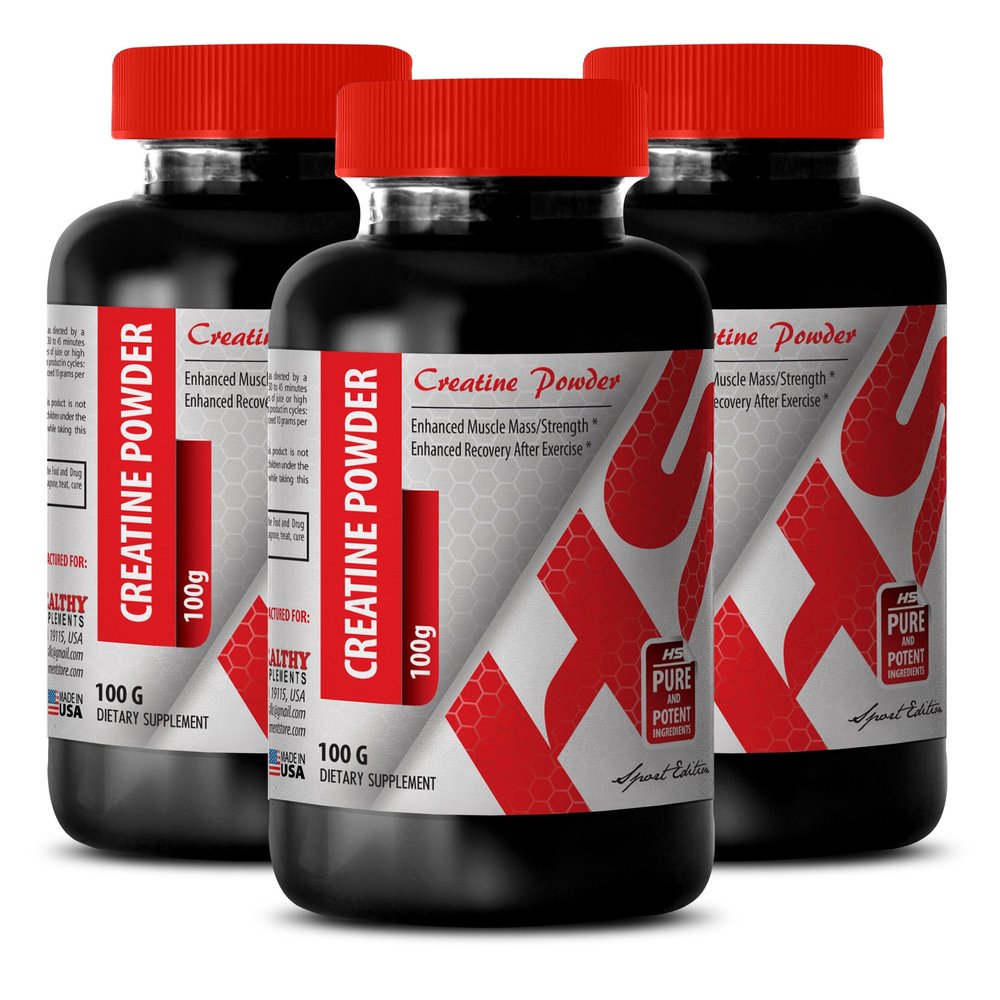 Creatine Energy Supplement - CREATINE Powder 100G - Increase Performance (3 Bottles)