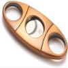 ALASKA BEAR - Antique Bronze Cigar Cutter Stainless Steel Guillotine Double Cut Blade in Black Gift Pouch view 1