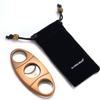ALASKA BEAR - Antique Bronze Cigar Cutter Stainless Steel Guillotine Double Cut Blade in Black Gift Pouch view 2