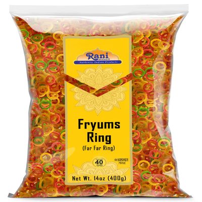 Rani Far Far / Fryums (Wheat & Tapioca Pellet) Ring Shape 14oz (400g) ~ Vegan, Kosher, Uncooked, Used to Make Papad, Bhungra / Chip Snack