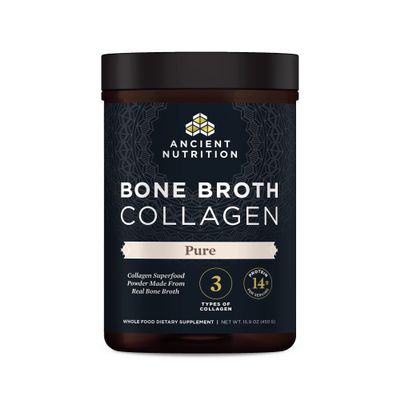 Ancient Nutrition Collagen Powder, Bone Broth Collagen, Pure, Hydrolyzed Multi Collagen Peptides, Supports Skin and Nails, Joint Supplement, 30 Servings, 15.9oz