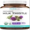 USDA Organic Milk Thistle Capsules - 80% Silymarin Supplement for Liver Support- Super Concentrated 300mg of 30:1 Milk Thistle Extract Equivalent to 9,000mg - Milk Thistle Liver Detox 60 Day Supply view 1