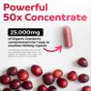 Organic Cranberry Pills - 50:1 Concentrate Equals 25,000mg of Fresh Cranberries (Vegan) for Urinary Tract Health & Kidney Cleanse - Cranberry Pills for Women - UTI Support Supplement - 60 Capsules view 2