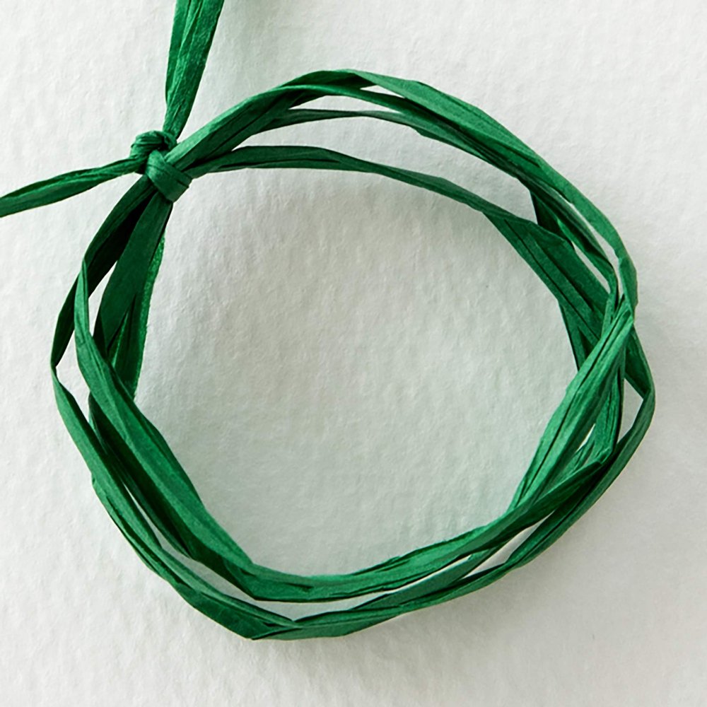 Heads Paper Raffia Ribbon, 0.2 inch (5 mm) Width x 164.0 ft (50 m) Roll, Green Heads PR-GR