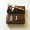 Personalized Engraved Free Cigar Case,Cutter-Dark Brown leather-Father's day gift view 2