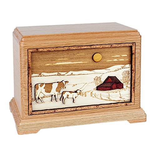 Wood Cremation Urn - Oak Dairy Farm Hampton