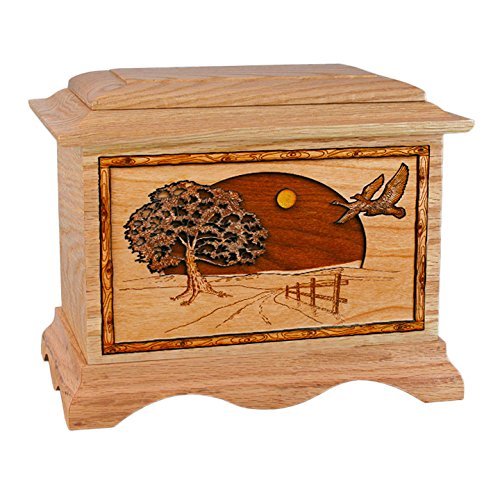 Wood Cremation Urn - Oak Geese Ambassador