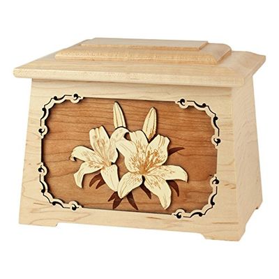 Wood Cremation Urn - Maple Lilies Astoria