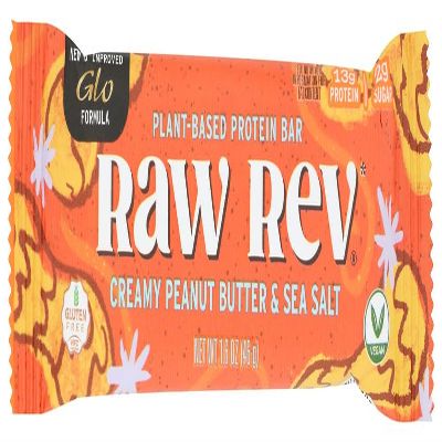 2 Packs of Raw Revolution Glo Bar - Creamy Peanut Butter And Sea Salt - 1.6 Oz - Case Of 12 by Raw Revolution