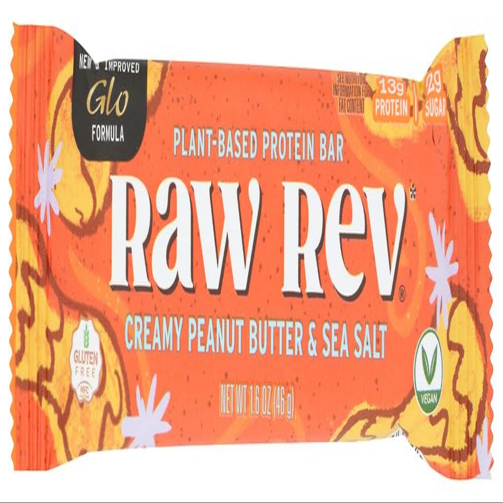2 Packs of Raw Revolution Glo Bar - Creamy Peanut Butter And Sea Salt - 1.6 Oz - Case Of 12 by Raw Revolution