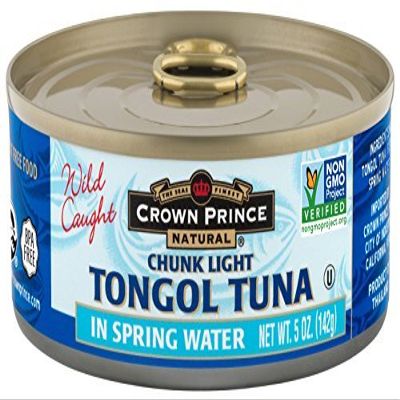 Crown Prince Natural Chunk Light Tongol Tuna in Spring Water, 5 Ounce Cans (Pack of 12) by Crown Prince