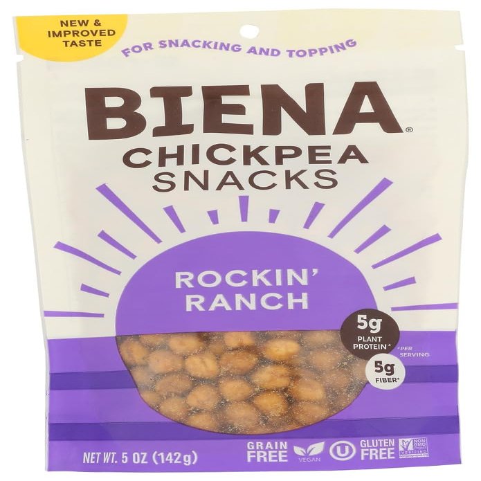 Biena All Natural Rockin' Ranch Chickpea Snacks 5oz (Pack of 2) by Biena
