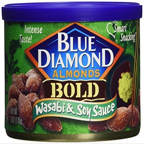 Blue Diamond, Almonds, Bold Wasabi & Soy, 6oz Can (Pack of 3) by Blue Diamond Almonds