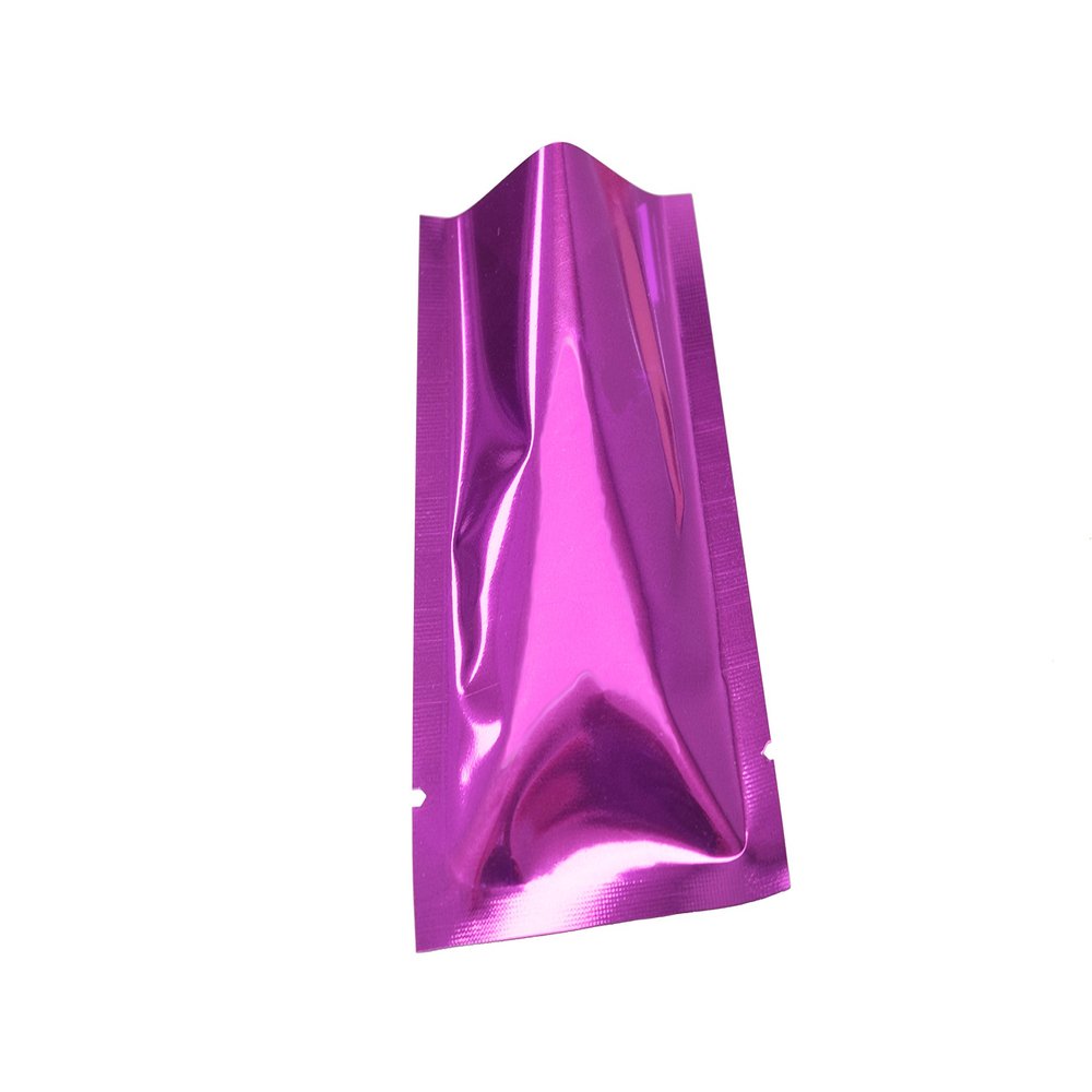 100 Premium Colored Mylar Foil Heat Sealable Bags w/Tear Notches 8x12cm (3.1x4.7") (Rose)