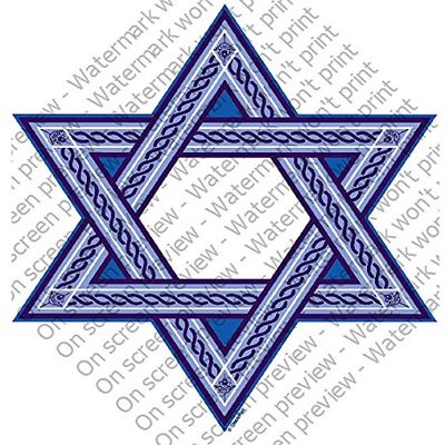 1/4 Sheet - Star of David - Cake Photo Frame - Edible Cake/Cupcake Topper - D4111