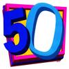 1/4 Sheet - 50th Birthday - Cake Photo Frame - Edible Cake/Cupcake Topper - D4072 view 1