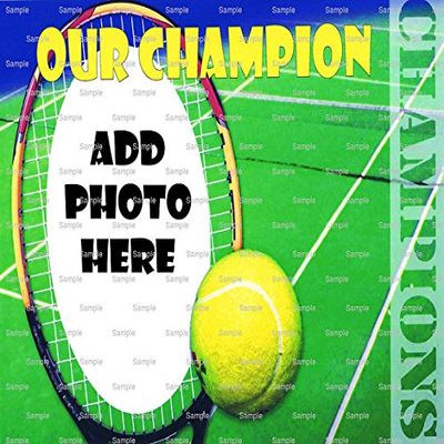 1/4 Sheet - Tennis Birthday - Cake Photo Frame - Edible Cake/Cupcake Topper - D4444