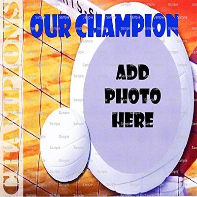 8" Round - Volleyball Birthday - Cake Photo Frame - Edible Cake/Cupcake Topper - D4445