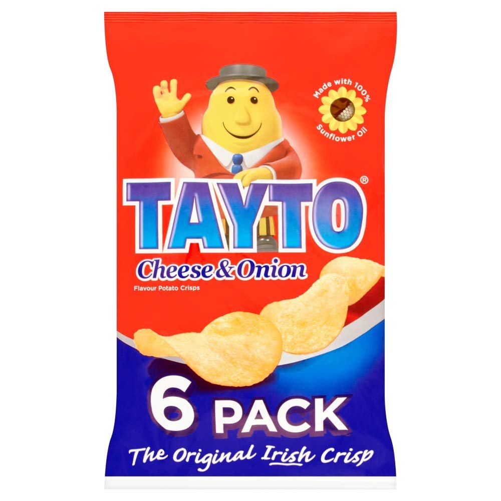 Tayto Cheese & Onion Chips 25g x 6 Pack by Tayto