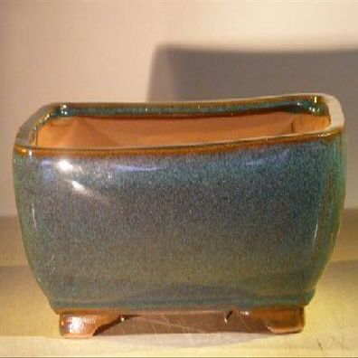 Bonsai Boy Blue Green Ceramic Bonsai Pot - Rectangle 10 x 8 x 4