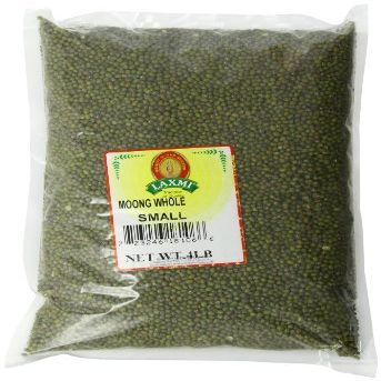 Laxmi Whole Moong, Mung Bean Seeds - 4lbs for Cooking & Sprouting