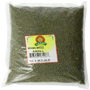 Laxmi Whole Moong, Mung Bean Seeds - 4lbs for Cooking & Sprouting