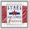 1/4 Sheet - Patriotic Stars and Stripes Forever - Edible Cake/Cupcake Topper - D1436 view 1