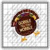 1/4 Sheet - Thanksgiving Gobble 'Till You Wobble - Edible Cake/Cupcake Topper - D20702 view 1