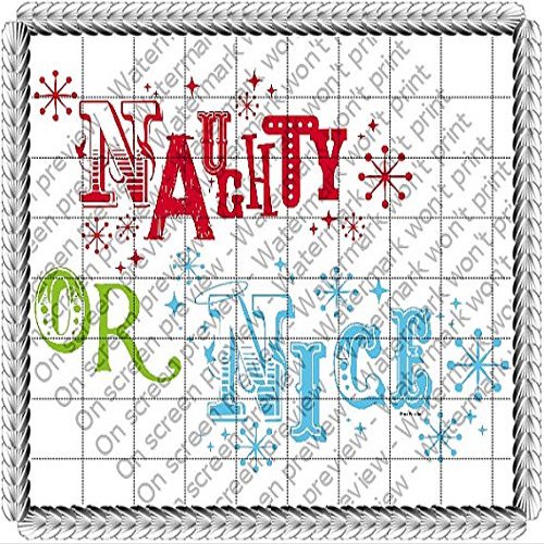 1/4 Sheet - Christmas Naughty List - Edible Cake/Cupcake Party Topper - D20707