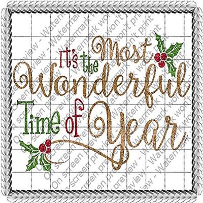 1/4 Sheet - Wonderful Time of the Year Christmas - Edible Cake/Cupcake Topper - D20710