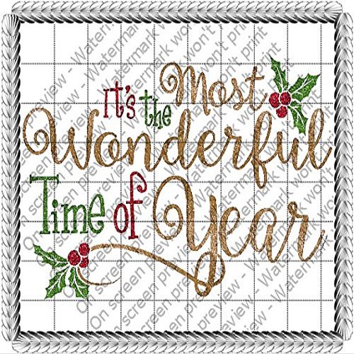 1/8 Sheet - Wonderful Time of the Year Christmas - Edible Cake/Cupcake Topper - D20710