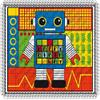 2" Round - Robot Birthday - Edible Cake/Cupcake Party Topper - D1475 view 1