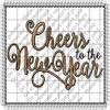1/4 Sheet - Cheers to the New Year - Edible Cake/Cupcake Party Topper - D1471 view 1