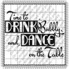 1/8 Sheet - Time to Drink Bubbly - Edible Cake/Cupcake Party Topper - D1472 view 1