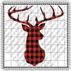 1/4 Sheet - Red Checker Plaid Deer Birthday - Edible Cake/Cupcake Topper - D1506 view 1