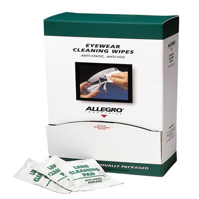 Allegro 0350 Eyewear Cleaning Wipes, 8" x 5" (Pack of 100)