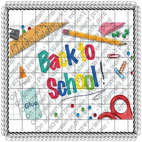 3" Round - Back to School Birthday - Edible Cake/Cupcake Party Topper - D20774