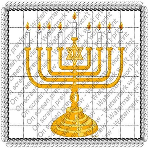 1/4 Sheet - Menorah - Edible Cake/Cupcake Party Topper - D215