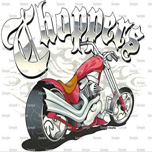 1/2 Sheet - Motorcycle Chopper Birthday - Edible Cake/Cupcake Party Topper - D1400